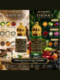 MENJEWELL White Oud & Firdaus Attar Combo Pack 6ml Each 