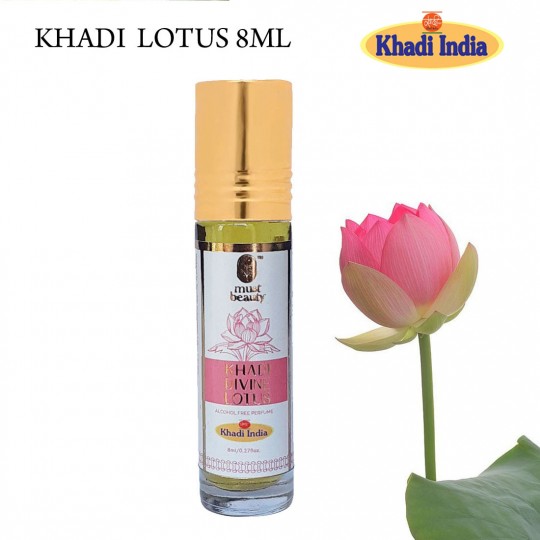 Khadi India Mustbeauty co Lotus Attar Perfume |Extra Long Lasting Fragrance|Premium attar Perfume -8ml