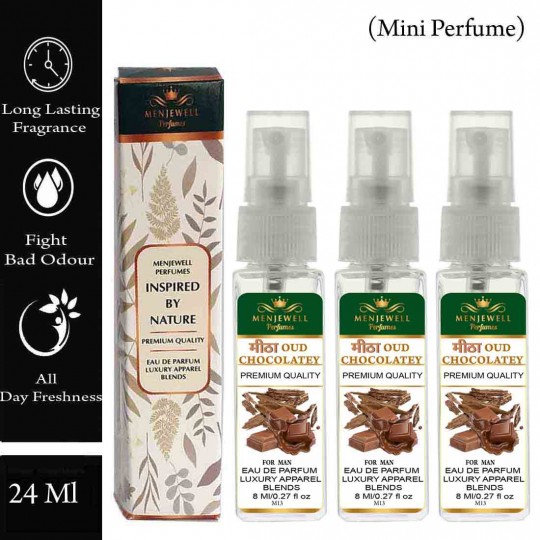 Menjewell Pack Of 3 मीठा Oud Chocolatey Men Perfume 24ml