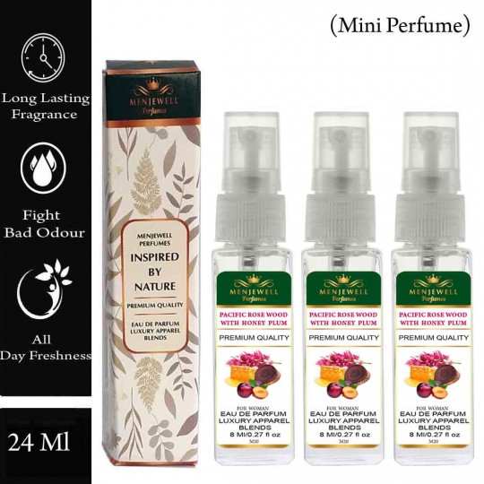 Menjewell Pack Of 3 Pacific Rosewood With Honey Plum Women Perfume 24ml