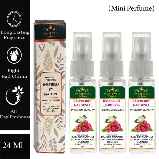 Menjewell Pack Of 3 Raspberry Gardenia Women Perfume 24ml