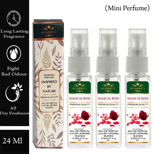 Menjewell Pack Of 3 Magical Rose women Perfume 24ml 