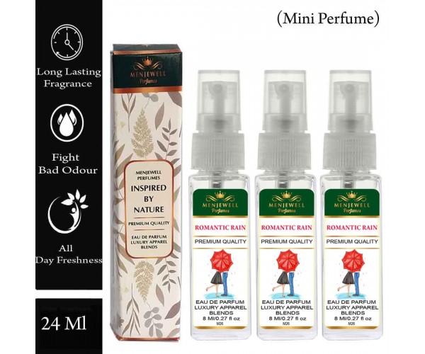 Menjewell Pack Of 3 Romantic Rain Women Perfume 24ml