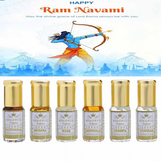 Menjewell Ram Navami Special Gift Set | (6 x 3 ml) Long Lastings Attar Perfume Gift Set Floral Attar  (Floral)