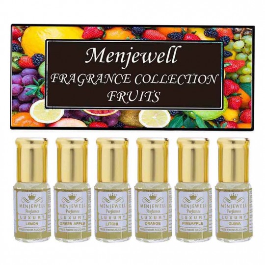 Menjewell Set Of 6 Fruity Attar Gift Pack for women (6x3ml) 18ml