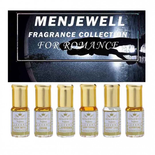 Menjewell Set Of 6 Romance Attar For Men & Women (6x3ml)18ml