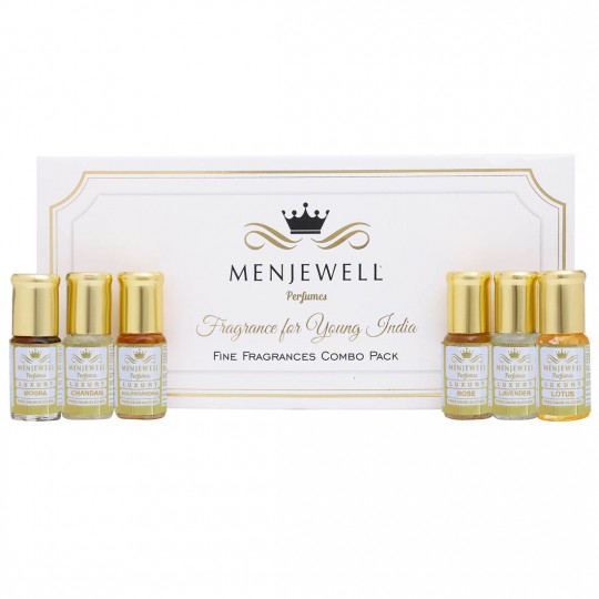 Menjewell Diwali Special Pooja Gift Set Attar Pack (6 x 3 ml) Attar/Perfume Floral Attar-18Ml