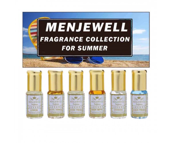 Menjewell Set Of 6 Couple Attar Gift Pack for men and women (6x3ml) 18ml