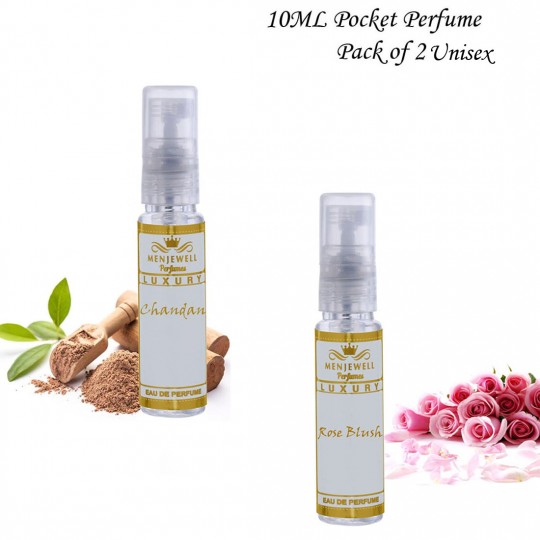 Menjewell Chandan & Rose Blush Pocket Perfume Combo 20ml For Men & Women