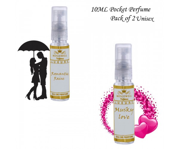 Menjewell Musky Love & Romantic Rains Pocket Perfume gift set 20ml For Men & Women