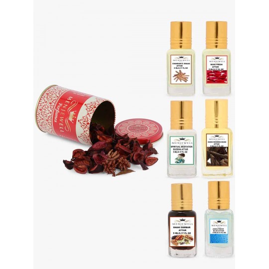 Menjewell Fragrances Combo Pack of 6PCs (6x5ml) Attar 30ml