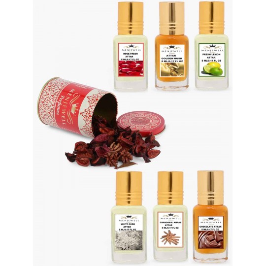Menjewell Fragrances Combo Pack of 6PCs (6x5ml) Attar 30ml